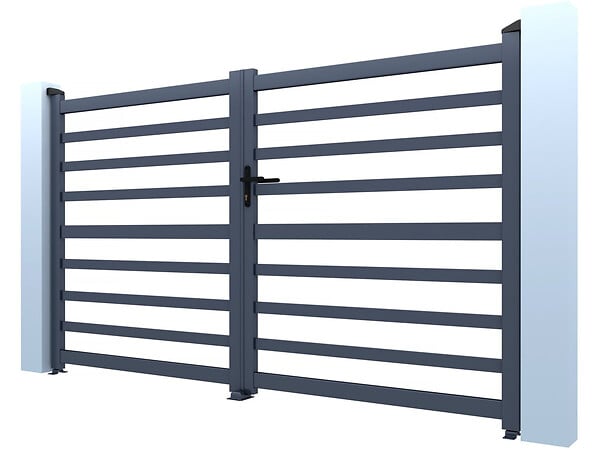 HABITAT ET JARDIN - Portail aluminium ajouré "Martin" - 300 x 180 cm - Gris - large