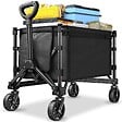 TECTAKE - Chariot pliable SMARTRIDER avec roues profilées et poignée télescopique noir - vignette
