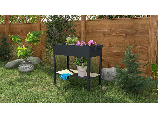 HABITAT ET JARDIN - Table de rempotage "Hibiscus" - 82 x 43 x 83 cm - Anthracite - large