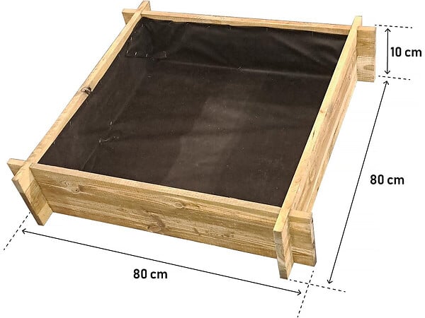 HABITAT ET JARDIN - Carré potager en bois "Aneth" - 80 x 80 x 10 cm - large
