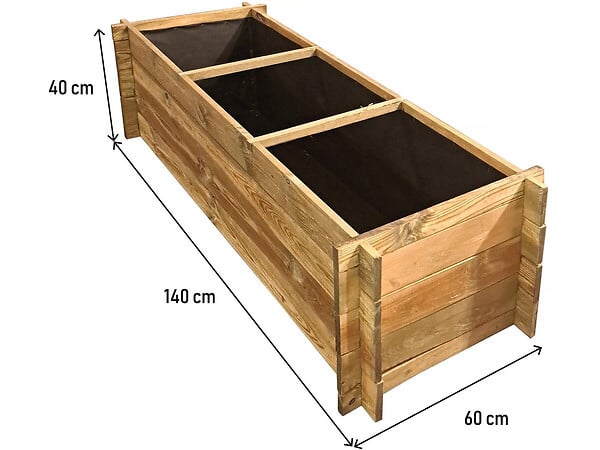 HABITAT ET JARDIN - Carré potager en bois "Dhalia" - 140 x 60 x 41 cm - large