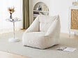 HABITAT ET JARDIN - Pouf en velours côtelé "Medellin" - Beige - 85 x 85 x 72 cm - vignette