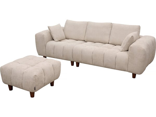 HABITAT ET JARDIN - Ottoman pour canapé droit "Matignon" - 70 x 70 x 46 cm - Beige - large