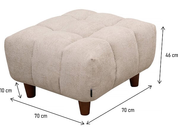 HABITAT ET JARDIN - Ottoman pour canapé droit "Matignon" - 70 x 70 x 46 cm - Beige - large