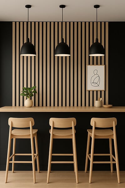 AJ TIMBER - Panneaux acoustiques Ecowall - Chêne cérusé - 2600x300x14mm - large