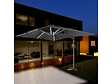 HABITAT ET JARDIN - Parasol jardin déporté led alu "Sun 3 Luxe" 3 x 3 m - Noir - vignette