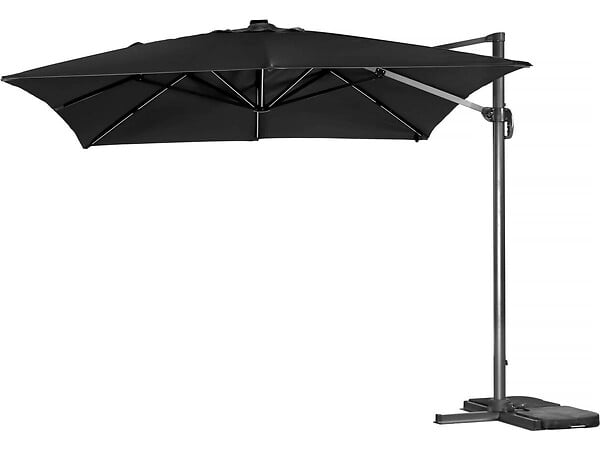 HABITAT ET JARDIN - Parasol jardin déporté led alu "Sun 3 Luxe" 3 x 3 m - Noir - large
