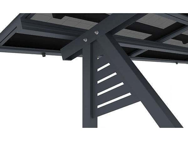 HABITAT ET JARDIN - Ombrière Carport solaire avec panneaux photovoltaïques - 366 x 575 x 366 cm - Gris - 4,1 kW - large