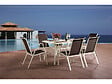 HABITAT ET JARDIN - Table et chaises de jardin en textilène "Cordoba" - Phoenix -  6 places - Taupe - vignette