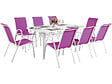 HABITAT ET JARDIN - Table et chaises de jardin en textilène "Cordoba XL 180" - Phoenix - 8 places - Fuschia - vignette