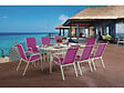 HABITAT ET JARDIN - Table et chaises de jardin en textilène "Cordoba XL 180" - Phoenix - 8 places - Fuschia - vignette