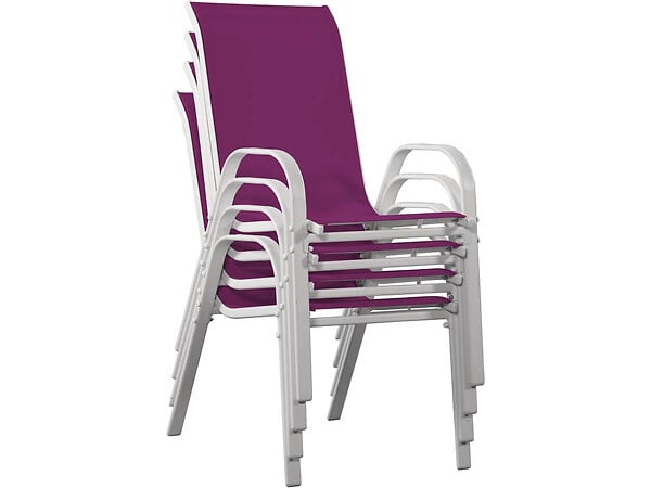 HABITAT ET JARDIN - Table et chaises de jardin en textilène "Cordoba XL 180" - Phoenix - 8 places - Fuschia - large