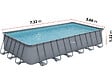HABITAT ET JARDIN - Piscine tubulaire grise - "LUDO 5" - 7.32 x 3.66 x 1.32 m - sans filtration - vignette