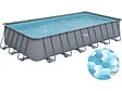 HABITAT ET JARDIN - Piscine tubulaire grise - "LUDO 5" - 7.32 x 3.66 x 1.32 m - sans filtration - vignette