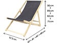 HABITAT ET JARDIN - Lot de 2 transats en bois "Chilienne" - 107 x 56.5 x 81 cm - Gris - vignette