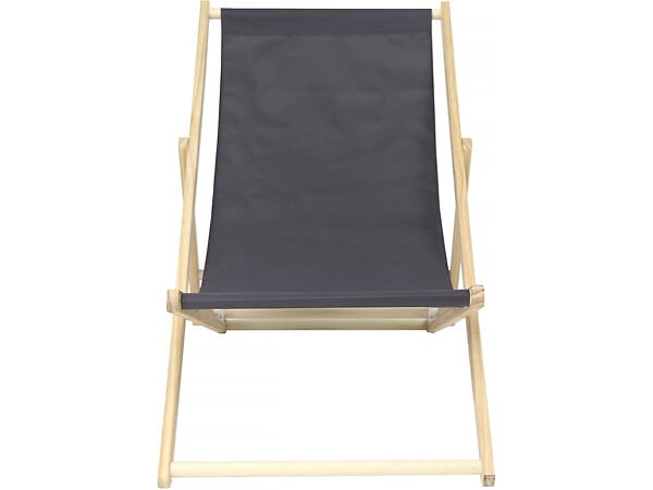 HABITAT ET JARDIN - Lot de 2 transats en bois "Chilienne" - 107 x 56.5 x 81 cm - Gris - large
