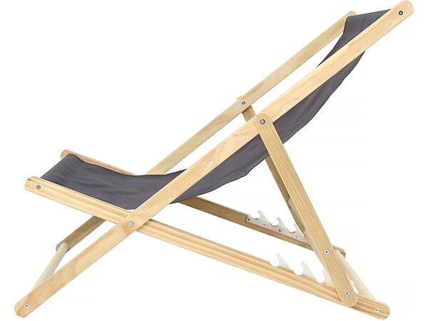 HABITAT ET JARDIN - Lot de 2 transats en bois "Chilienne" - 107 x 56.5 x 81 cm - Gris - large