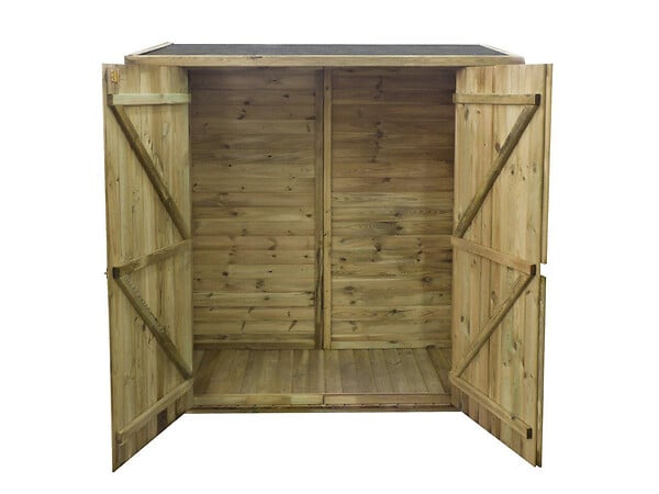 HABITAT ET JARDIN - Abri jardin bois adossable "Lipki " - 1.79 x 0.9 x 1.78/1.87 m  - 1.61 m² - 12 mm - Avec plancher - large