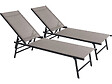 HABITAT ET JARDIN - Lot de 2 bains de soleil en métal "Sublima" - 180 x 54 x 104 cm - Taupe - vignette