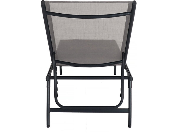 HABITAT ET JARDIN - Lot de 2 bains de soleil en métal "Sublima" - 180 x 54 x 104 cm - Taupe - large