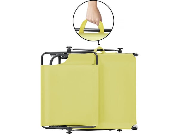 HABITAT ET JARDIN - Lt de 2 bains de soleil pliable "Lazy" - Avec pare soleil - Jaune - large