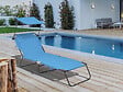 HABITAT ET JARDIN - Bain de soleil pliable "Lazy" - Avec pare soleil - Bleu - vignette