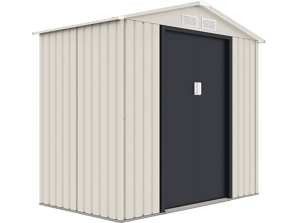 HABITAT ET JARDIN - Abri de jardin métal "Nebraska" - 4.07 m² - Beige/Gris anthracite - large