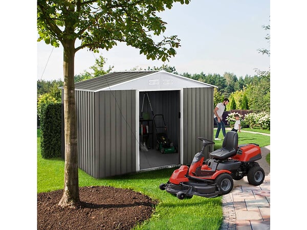 HABITAT ET JARDIN - Abri de jardin métal "Dallas" - 4,07 m² - Taupe - large