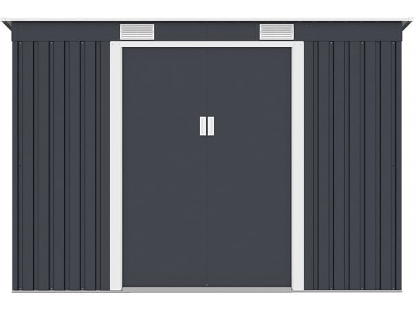 HABITAT ET JARDIN - Abri de jardin métal monopente "Austin" - 3,14 m2 - Gris - large