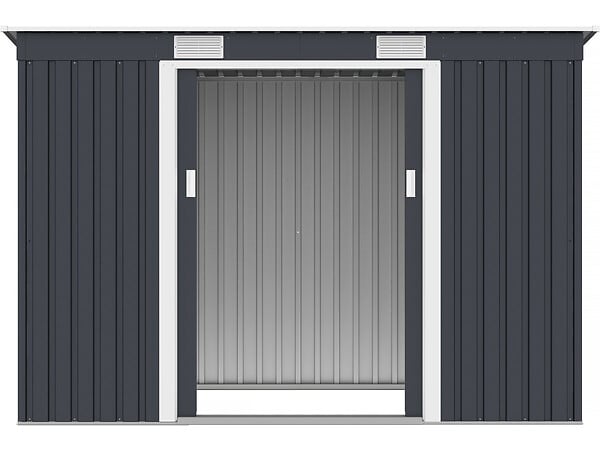 HABITAT ET JARDIN - Abri de jardin métal monopente "Austin" - 3,14 m2 - Gris - large
