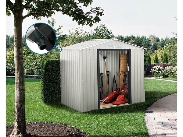 HABITAT ET JARDIN - Abri de jardin métal "Nebraska" - 4,07m² avec gouttière - large