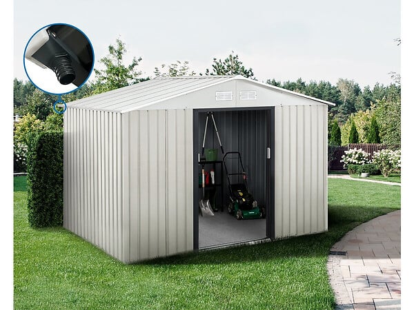 HABITAT ET JARDIN - Abri de jardin métal "Nebraska" - 5,29m² avec gouttière - large