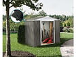 HABITAT ET JARDIN - Abri jardin métal "Dallas"- 4.07 m² avec gouttière - Taupe - vignette