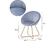 HABITAT ET JARDIN - Lot de 2 chaises de la salle a manger en velours "Rosalie" - Gris - vignette