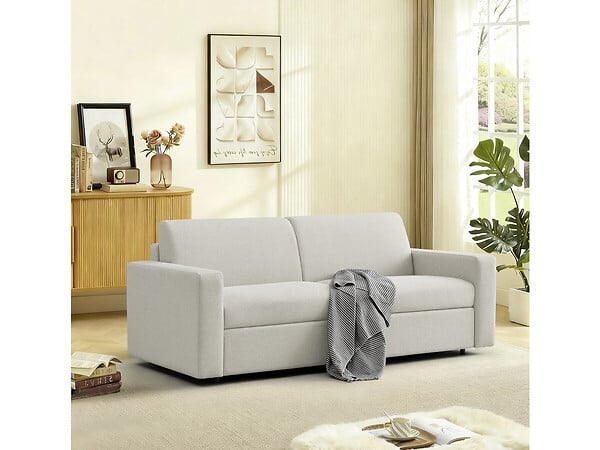 HABITAT ET JARDIN - Canapé convertible express en tissu "Diana" - Couchage 140 cm - 3 places - Beige - large
