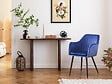 HABITAT ET JARDIN - Lot de 2 chaises "Velma" en velours avec accoudoirs - Bleu - vignette