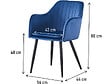 HABITAT ET JARDIN - Lot de 2 chaises "Velma" en velours avec accoudoirs - Bleu - vignette