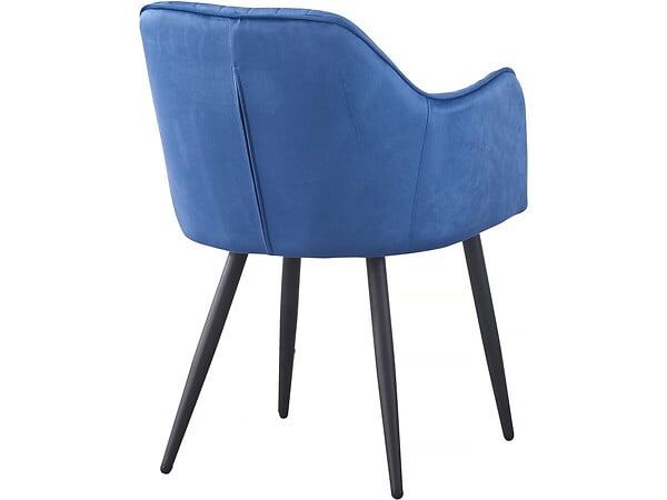 HABITAT ET JARDIN - Lot de 2 chaises "Velma" en velours avec accoudoirs - Bleu - large