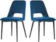 HABITAT ET JARDIN - Lot de 2 Chaises en velours "Fedora" - Bleu foncé - vignette