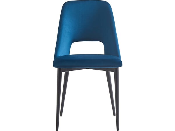 HABITAT ET JARDIN - Lot de 2 Chaises en velours "Fedora" - Bleu foncé - large