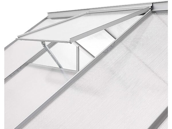 HABITAT ET JARDIN - Serre jardin polycarbonate 190 x 190 x 195 cm "Basilic" - 3,61 m² - Gris - large