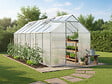 HABITAT ET JARDIN - Serre jardin en polycarbonate 430 x 190 x 195 cm "Basilic" - 8,17 m² - Gris - vignette