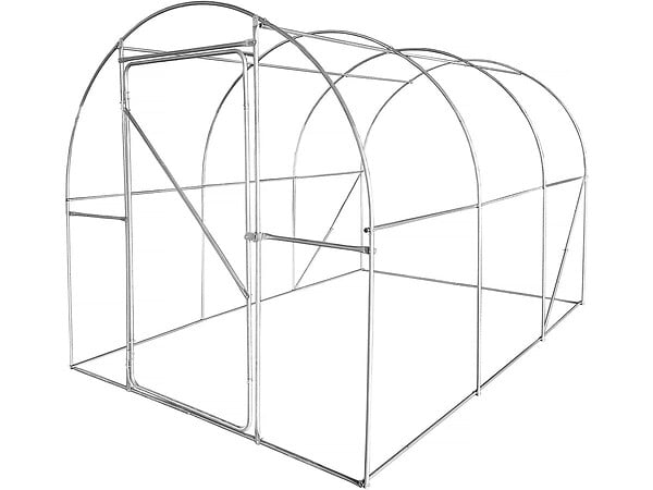 HABITAT ET JARDIN - Serre tunelle de jardin avec porte 3 x 2 m "Mimosa" - 6 m² - 180g - Blanc - large