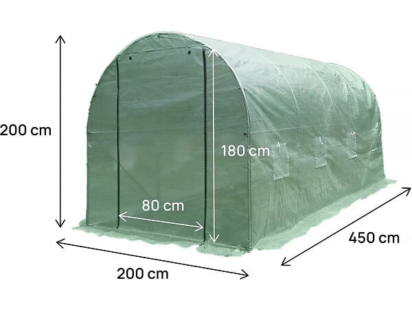 HABITAT ET JARDIN - Serre tunelle de jardin 4,5 x 2 m "Lys" - 9 m² - 130g - Vert - large