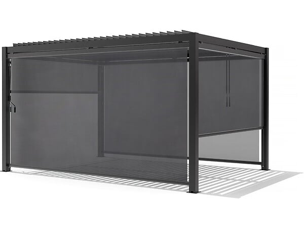 HABITAT ET JARDIN - Store pergola bioclimatique - 367 x 208 cm - Gris anthracite - large