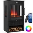 TECTAKE - Cheminée électrique AIDAN avec 2 niveaux de chauffe noir - vignette