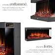 TECTAKE - Cheminée murale électrique LUCIANO noir - vignette