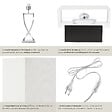 TECTAKE - Lampe de table AVINA 60W gris chrome - vignette