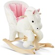 TECTAKE - Cheval à bascule au design de qualité à partir de 18 mois rose/blanc - vignette