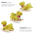 TECTAKE - Dinosaure à bascule avec housse en peluche à partir de 12 mois vert - vignette